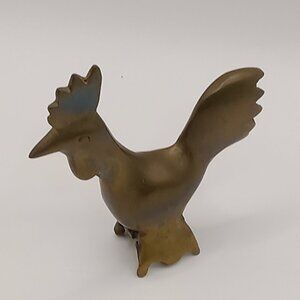 Solid BRASS ROOSTER 3" Figure Paperweight Decor Country Chicken Bottle Opener?